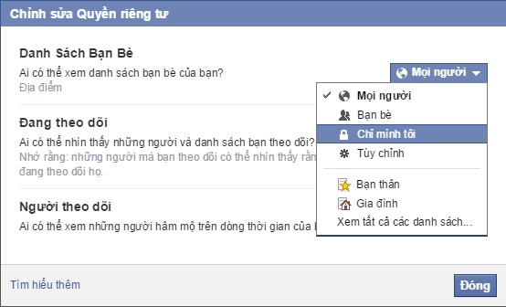 cai dat an ban be facebook