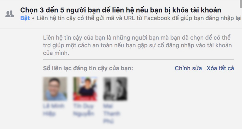 cai dat chon ban be tin cay facebook
