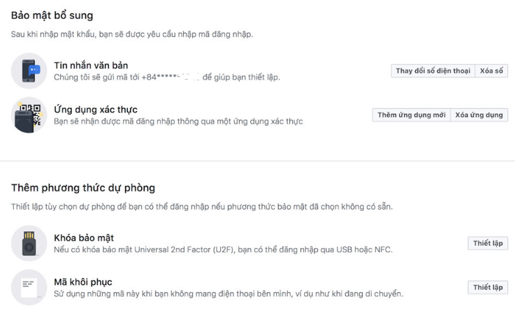 cai dat xac minh 2 buoc facebook
