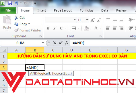 Hàm AND trong Excel