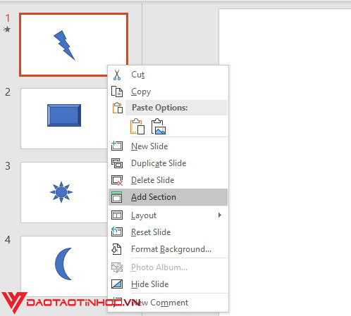 Hướng dẫn tạo và quản lý Section trong Powerpoint đơn giản