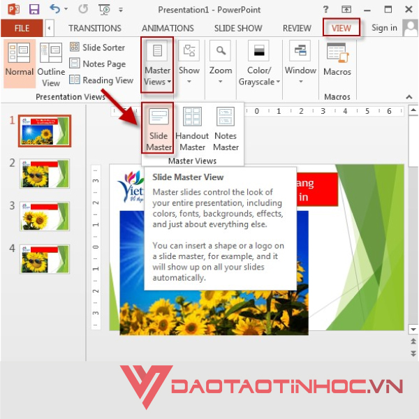 slide master trong powerpoint 2018