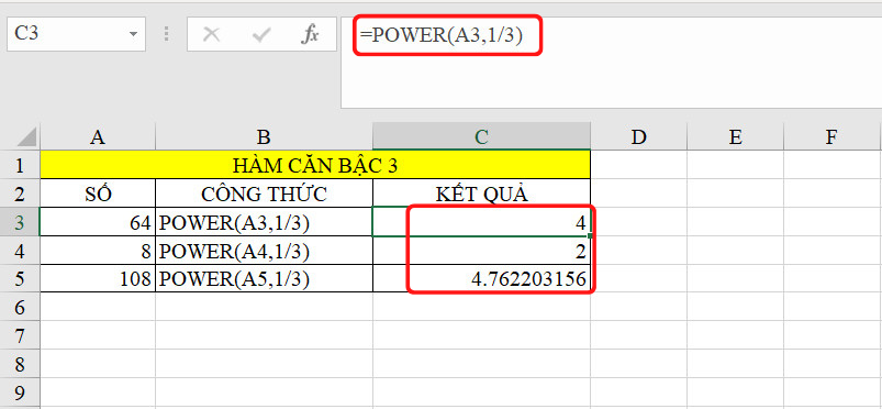 hàm căn bậc 2 trong excel 10