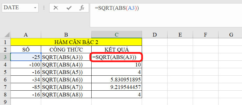 hàm căn bậc 2 trong excel 3