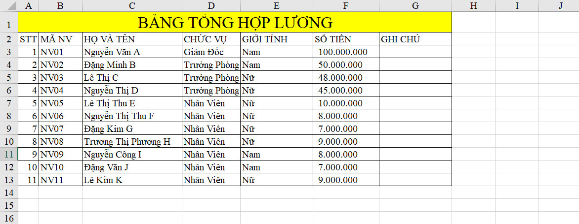 hàm index trong excel 1