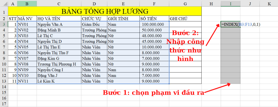 hàm index trong excel 14