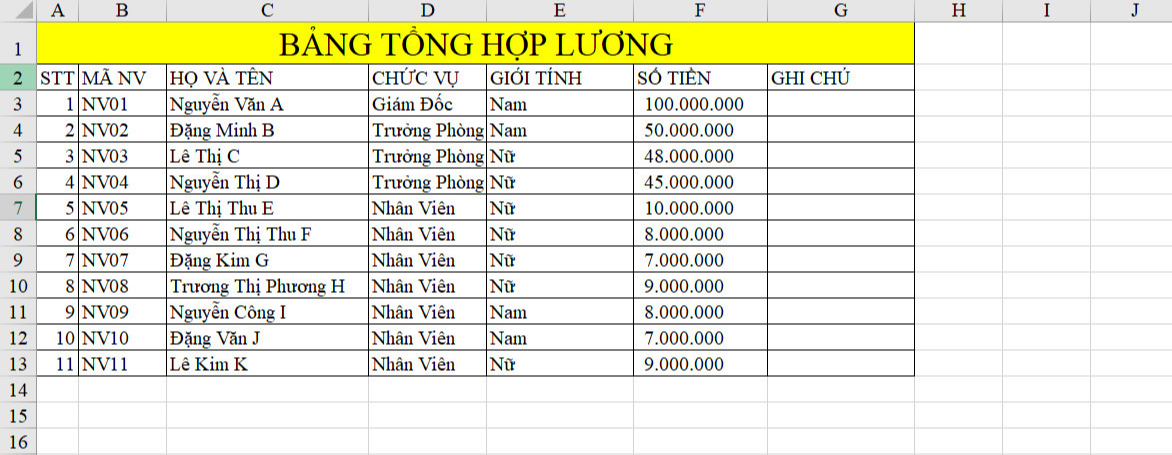 hàm index trong excel 7