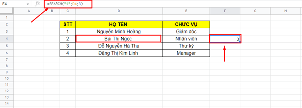 hàm search trong excel