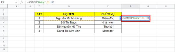 hàm search trong excel