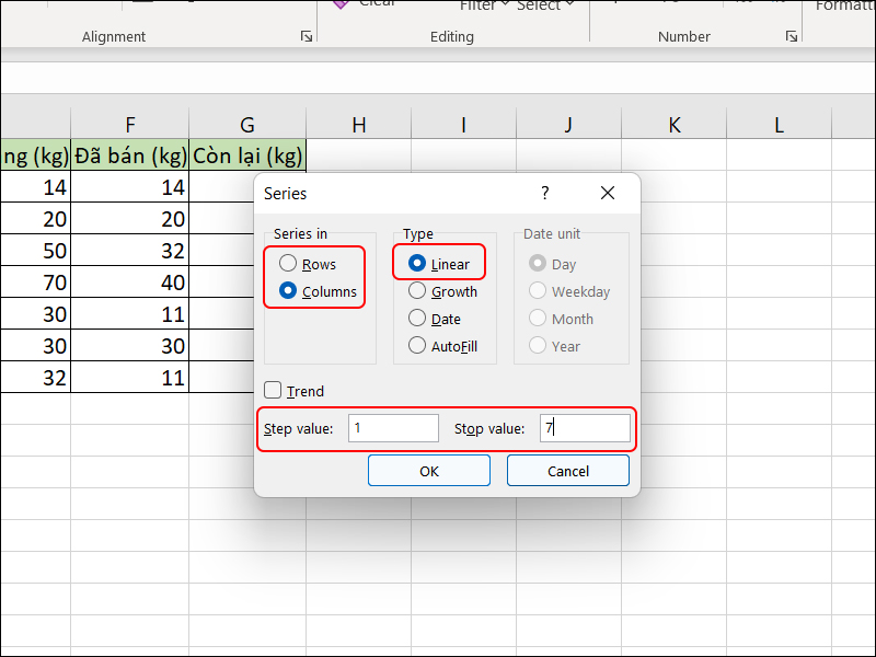 Cài đặt đánh số thứ tự trong series