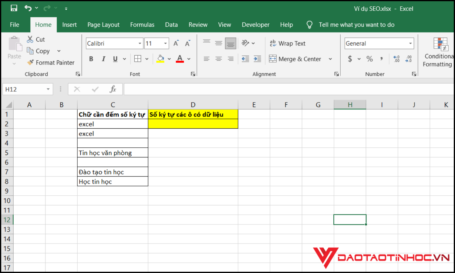 Cách đếm số ký tự có điều kiện trong Excel