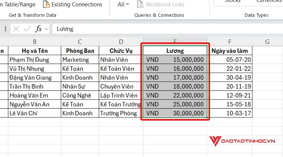 Kết quả sau khi sort xong