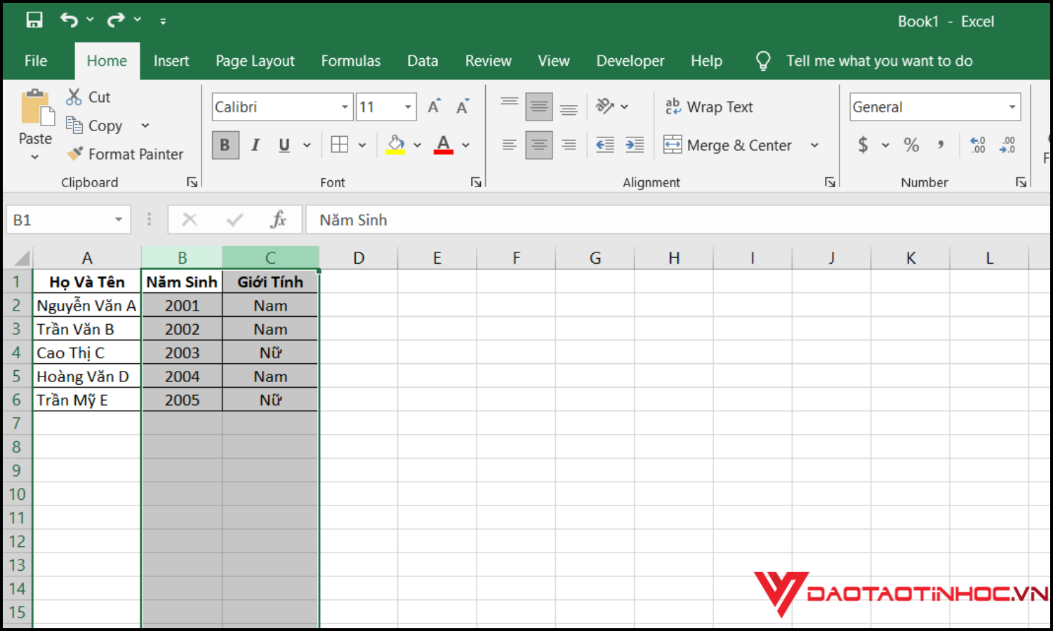 Cách chèn nhiều cột cùng lúc trong Excel