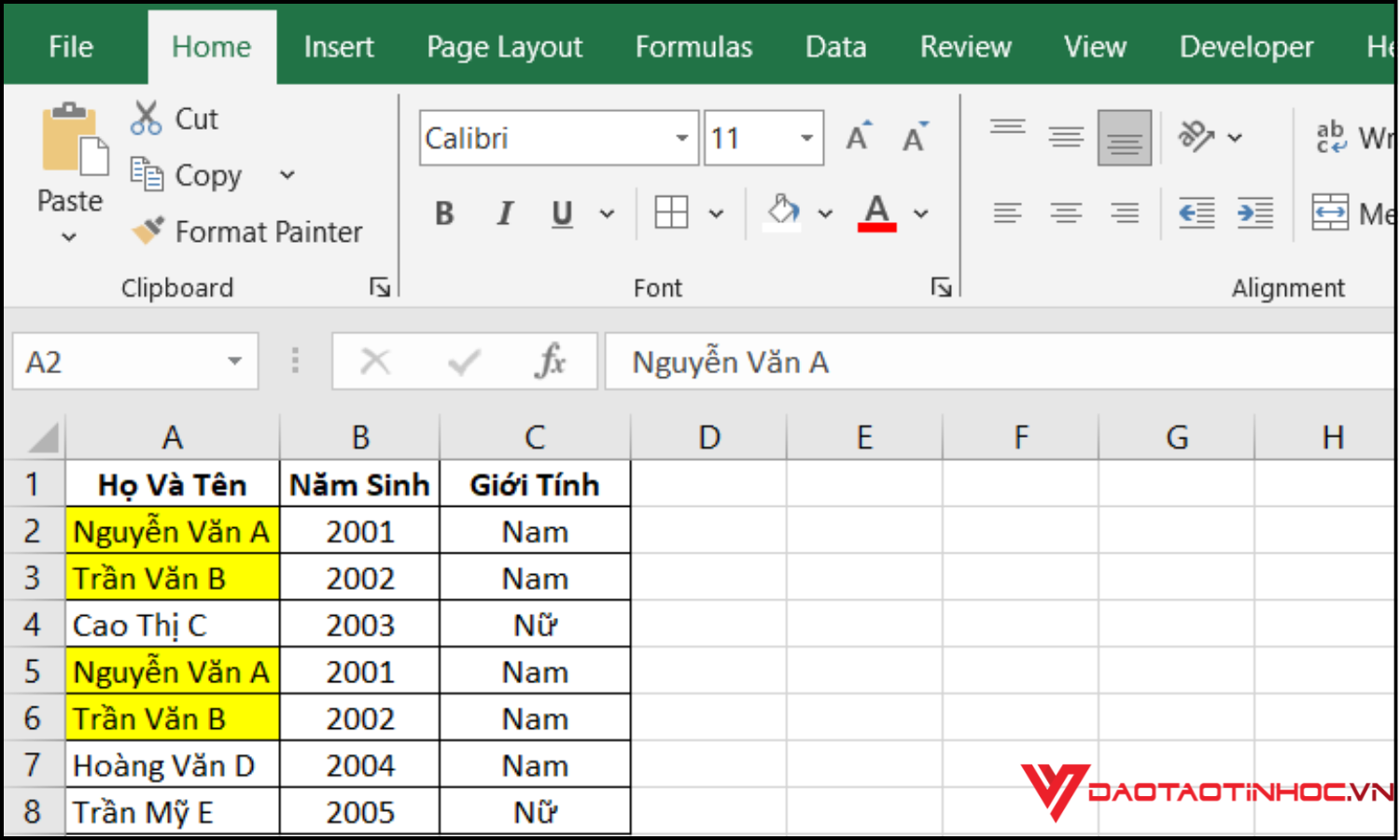 Cách lọc trùng Excel bằng Conditional Formatting bước 4