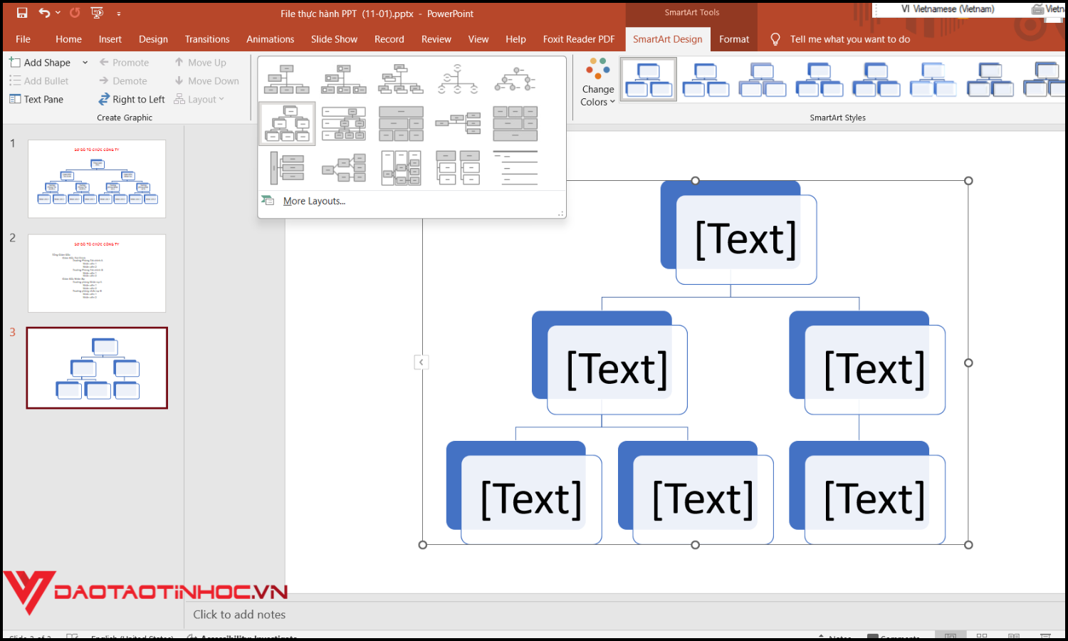 Cách tạo sơ đồ bằng SmartArt trong PowerPoint bước 2