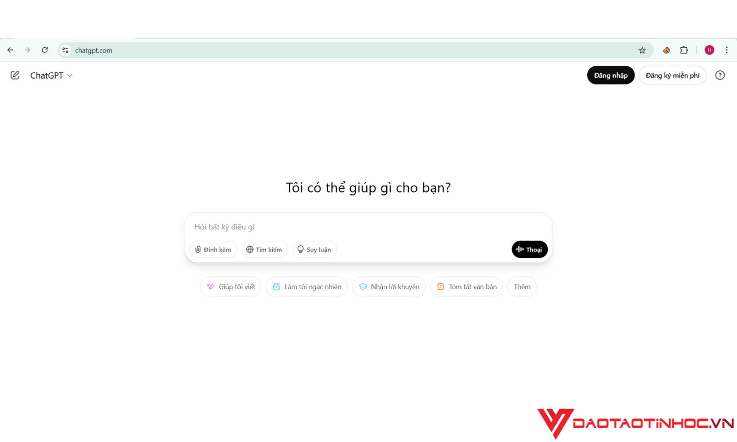 Giao diện Chat GPT