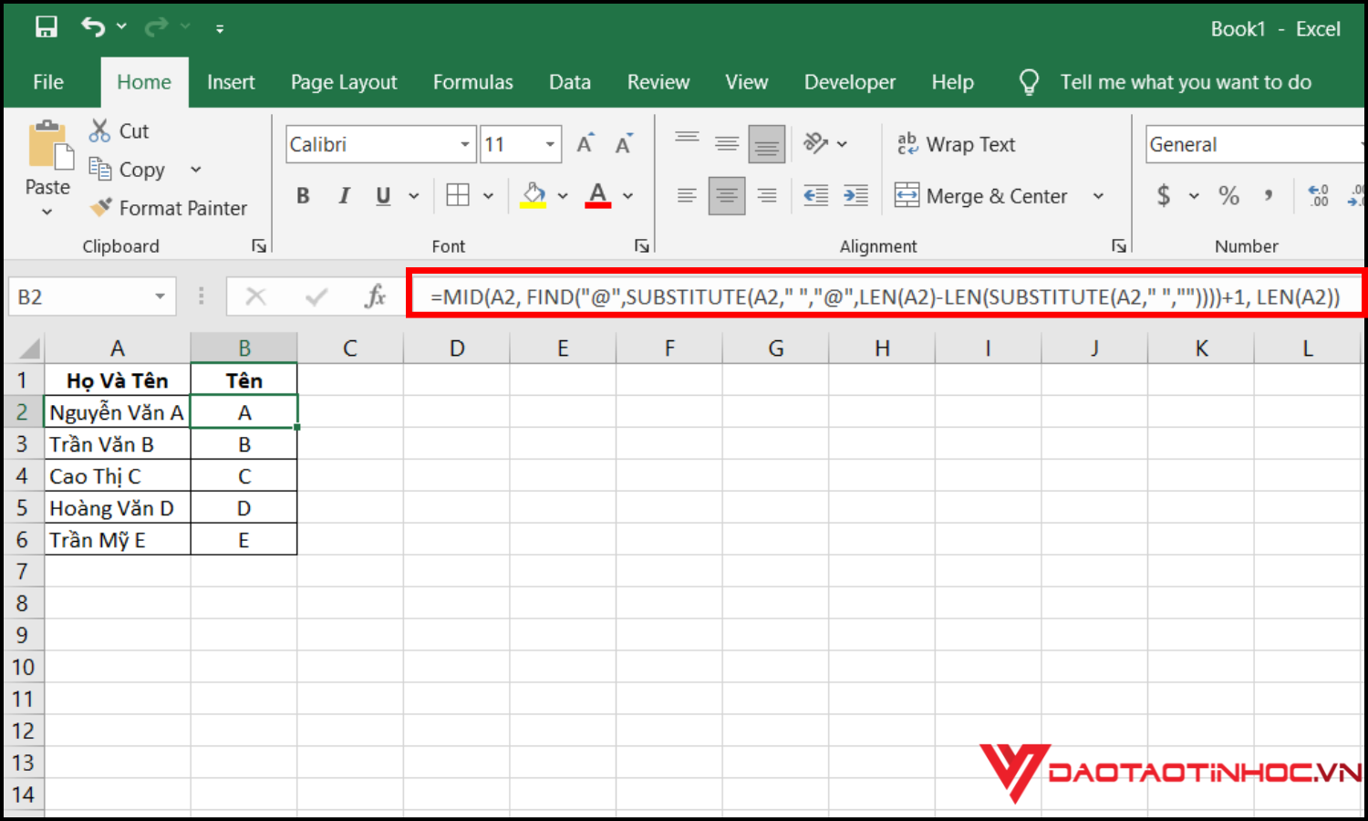 Ứng dụng nâng cao của hàm mid trong excel