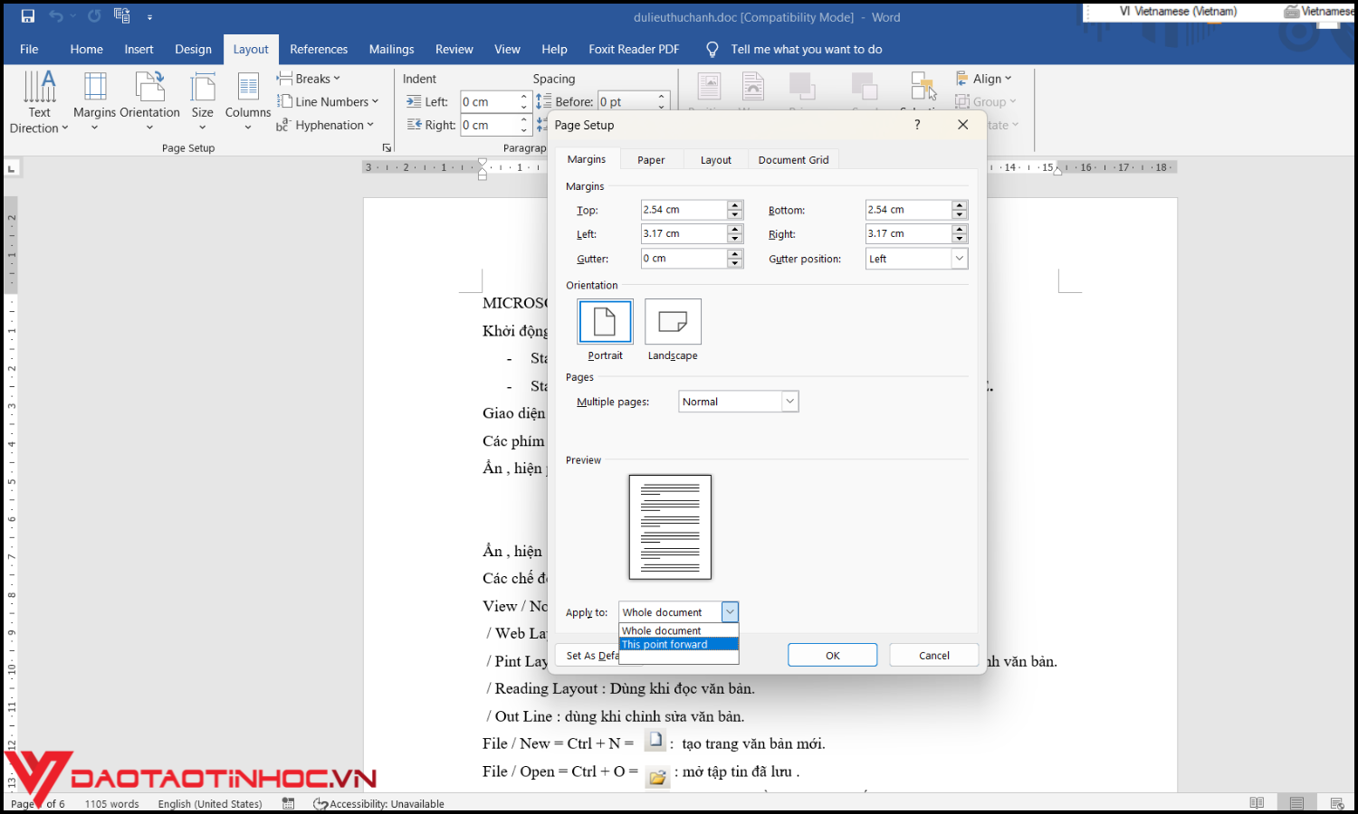 Cách căn lề trong Word bước 6
