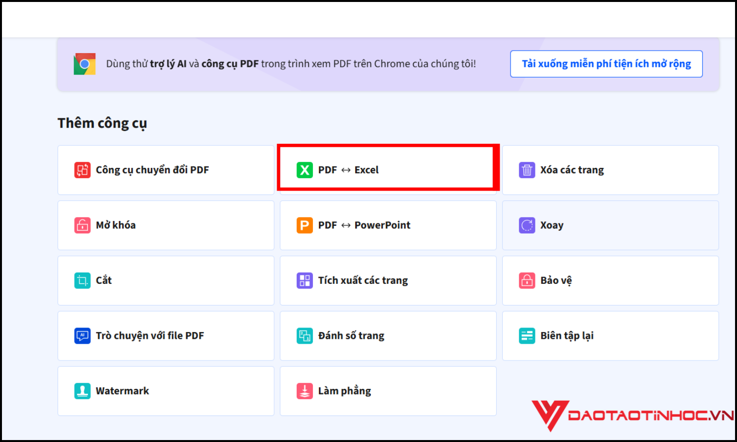 Chuyển đổi file PDF sang Excel bằng công cụ online bước 2