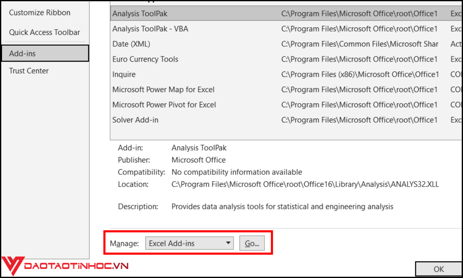 Cách chuyển đổi số thành chữ bằng file Add-Ins bước 5