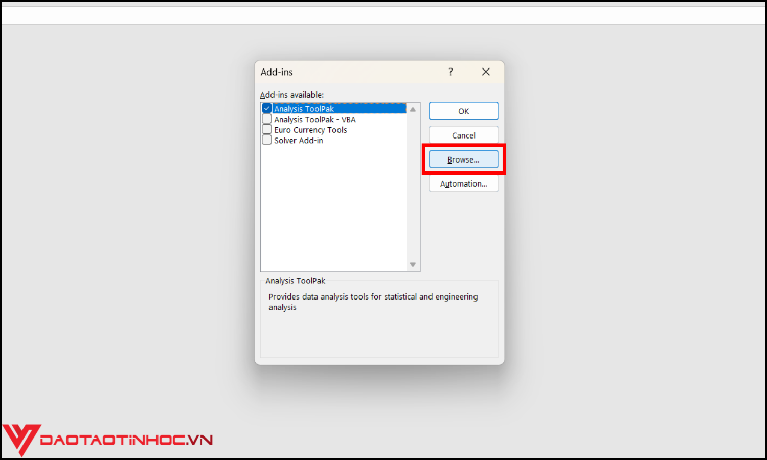 Cách chuyển đổi số thành chữ bằng file Add-Ins bước 6