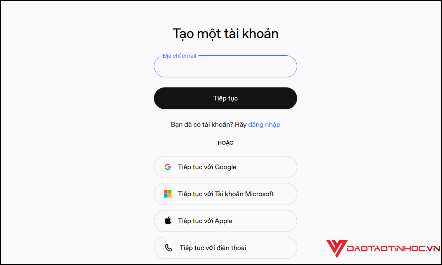 Cách đăng ký ChatGPT miễn phí bước 2