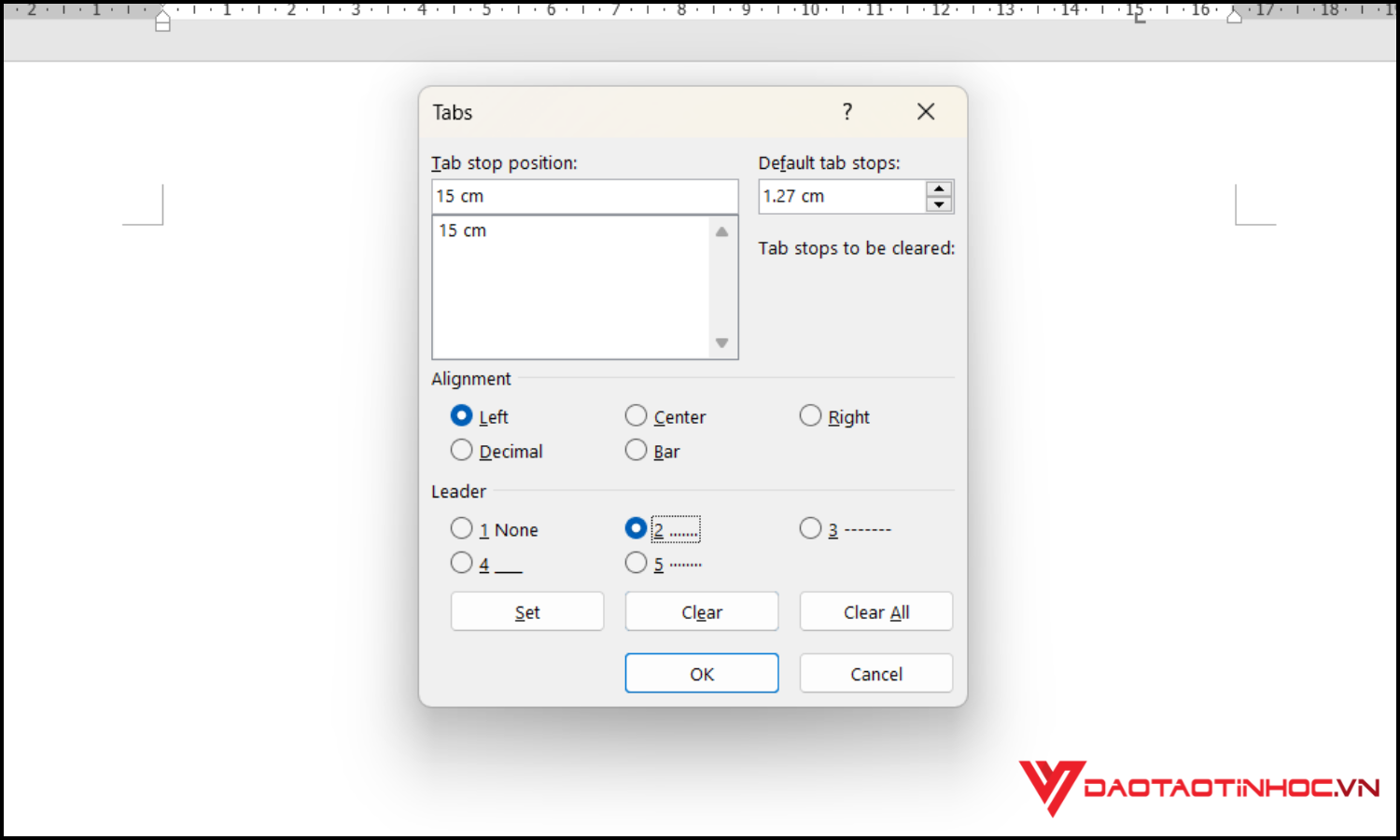 Cách đặt tab trong Word nhanh và chính xác bước 3