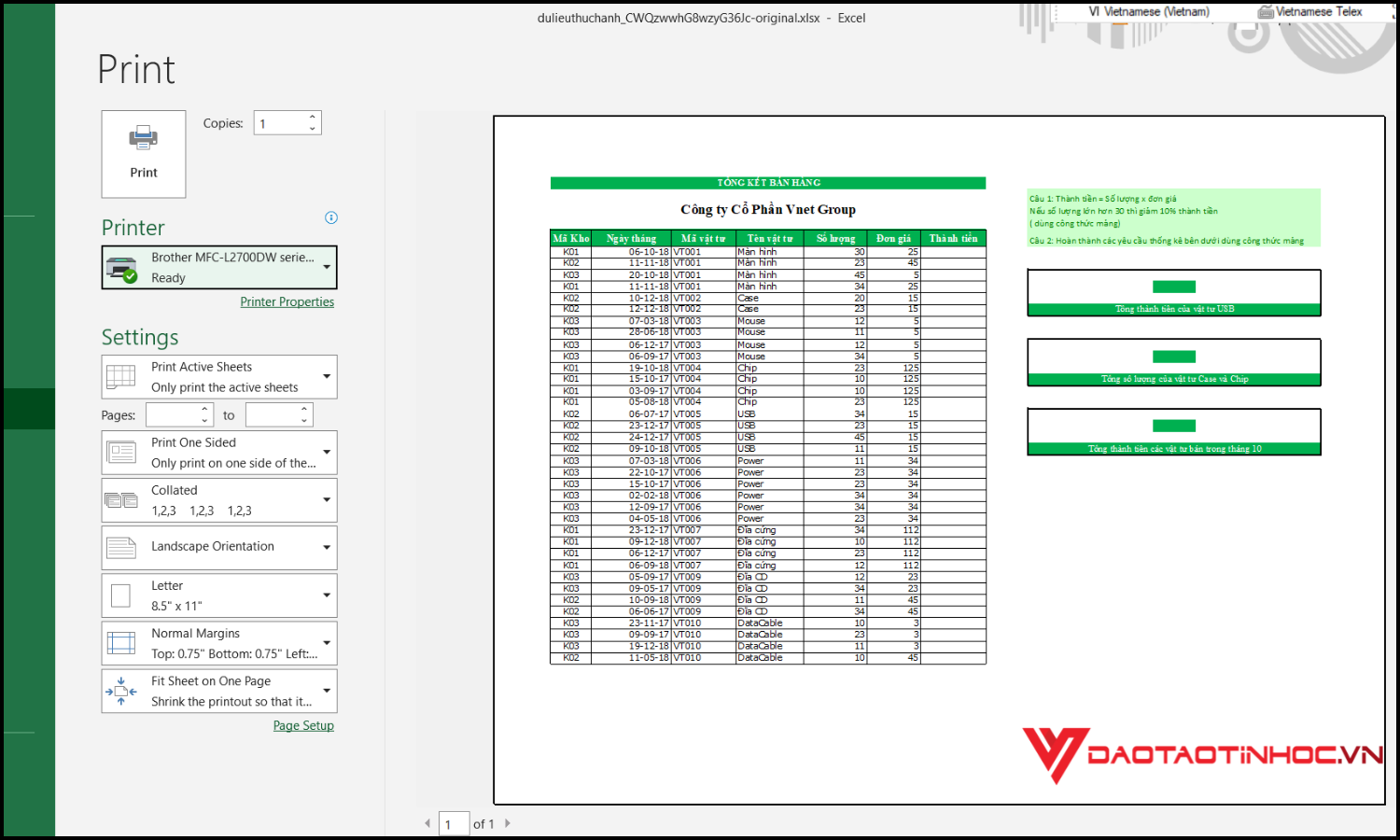 Cách in Excel vừa trang giấy A4 ngang bước 4