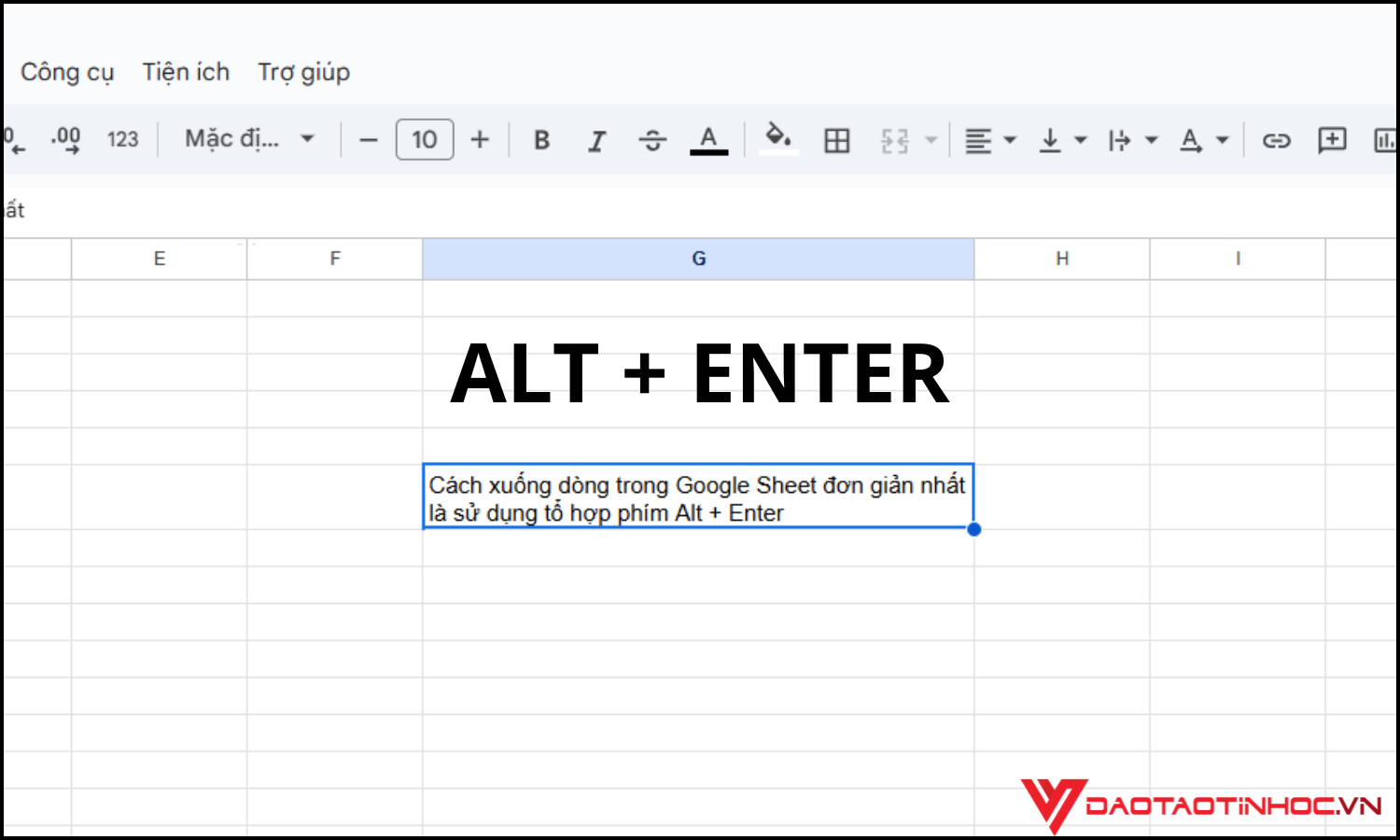 Cách xuống dòng trong Google Sheet đơn giản nhất