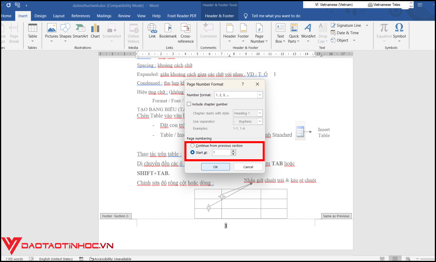 Cách đánh số trang trong Word theo ý muốn bước 5