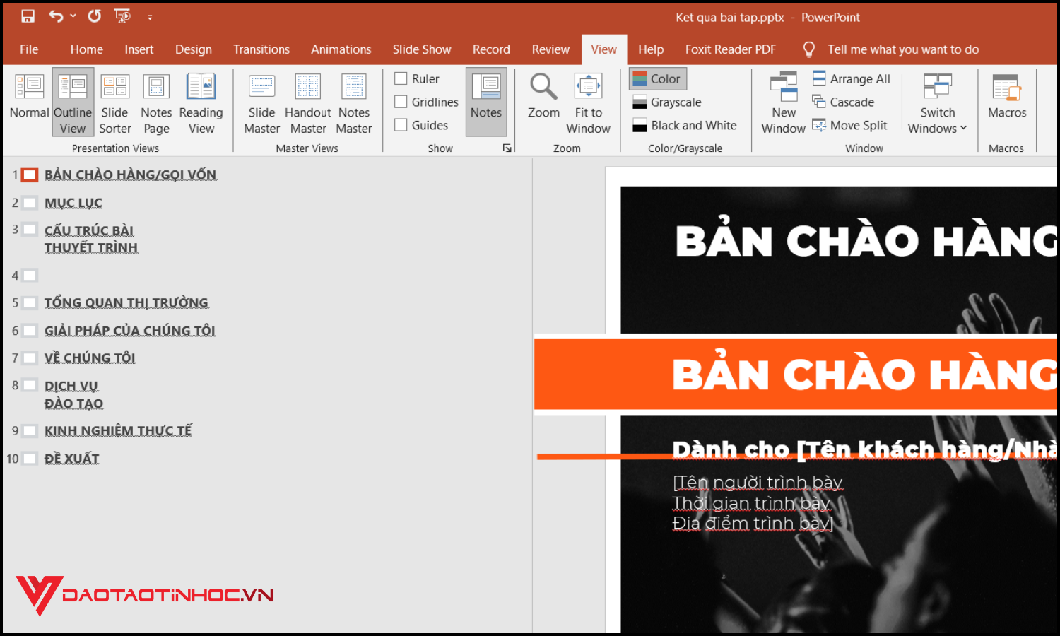 Cách tạo mục lục PowerPoint nhanh và chuyên nghiệp bước 2