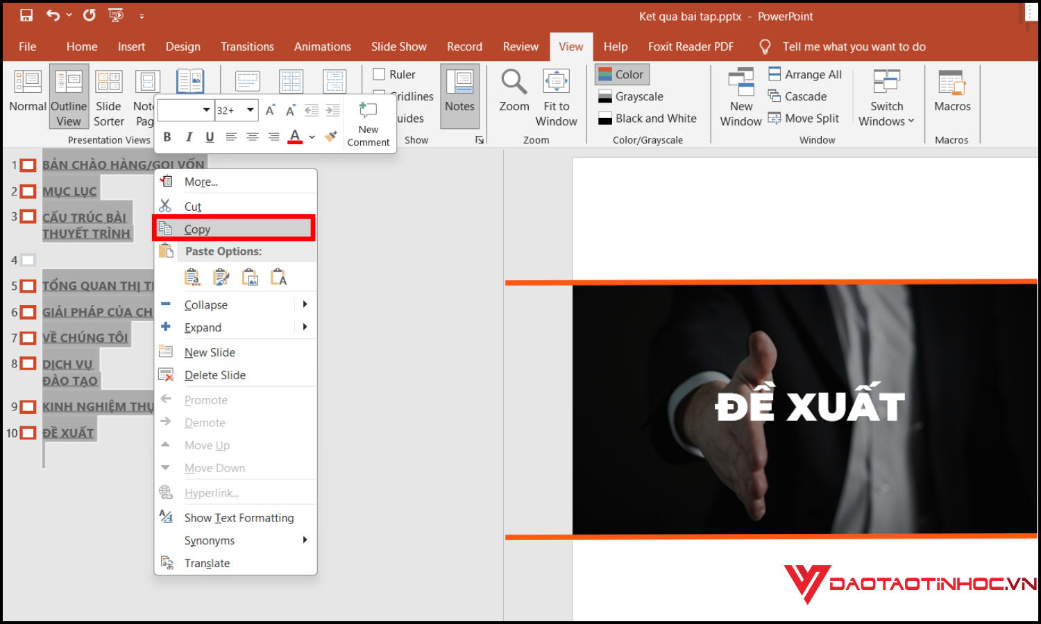 Cách tạo mục lục PowerPoint nhanh và chuyên nghiệp bước 3
