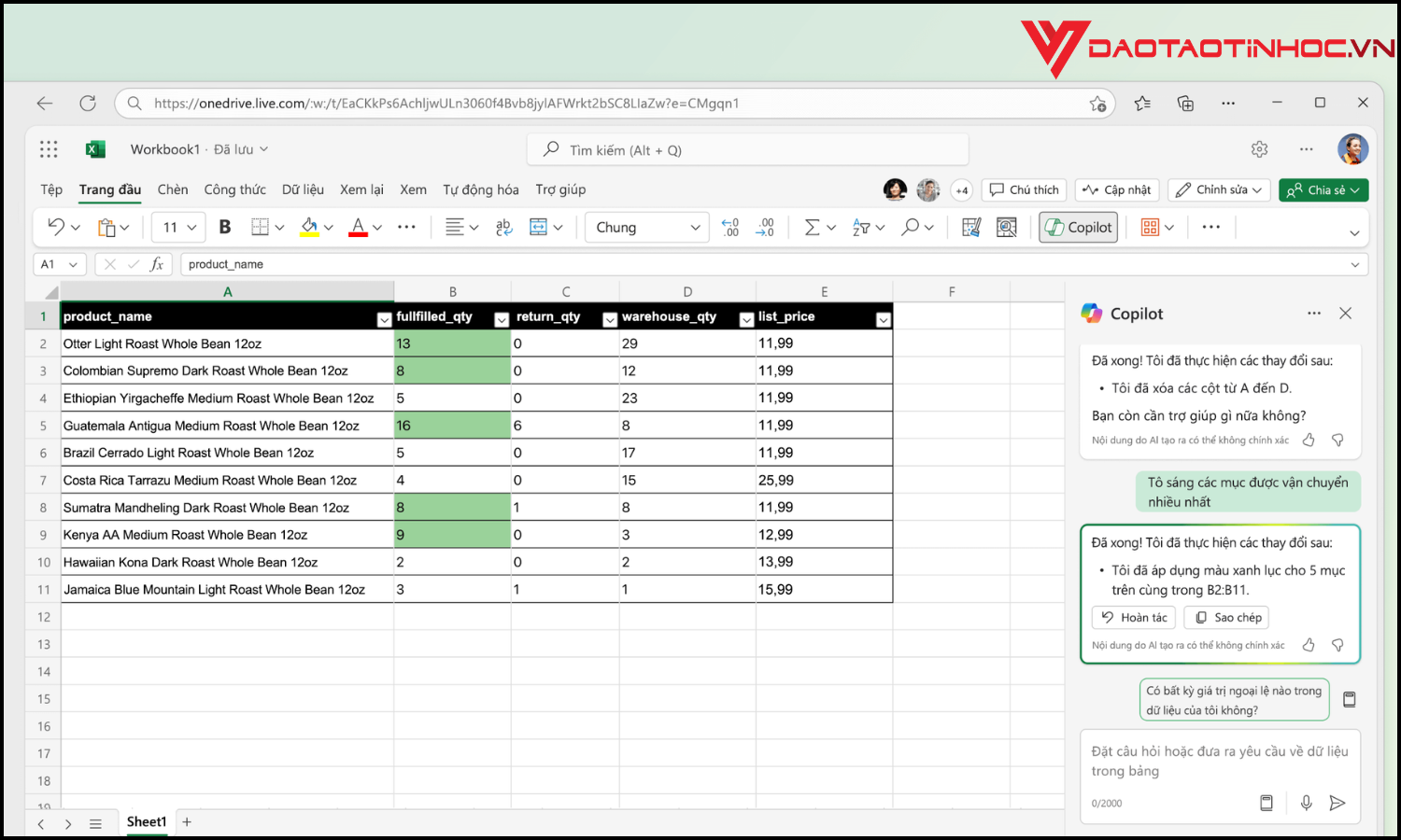 Công cụ AI có thể tích hợp vào Excel - Copilot