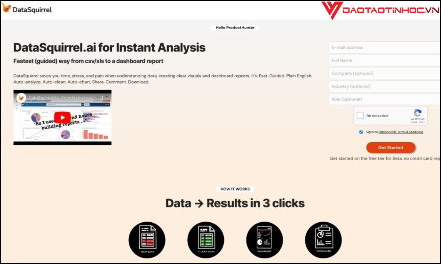 Công cụ AI có thể tích hợp vào Excel - DataSquirrel.ai