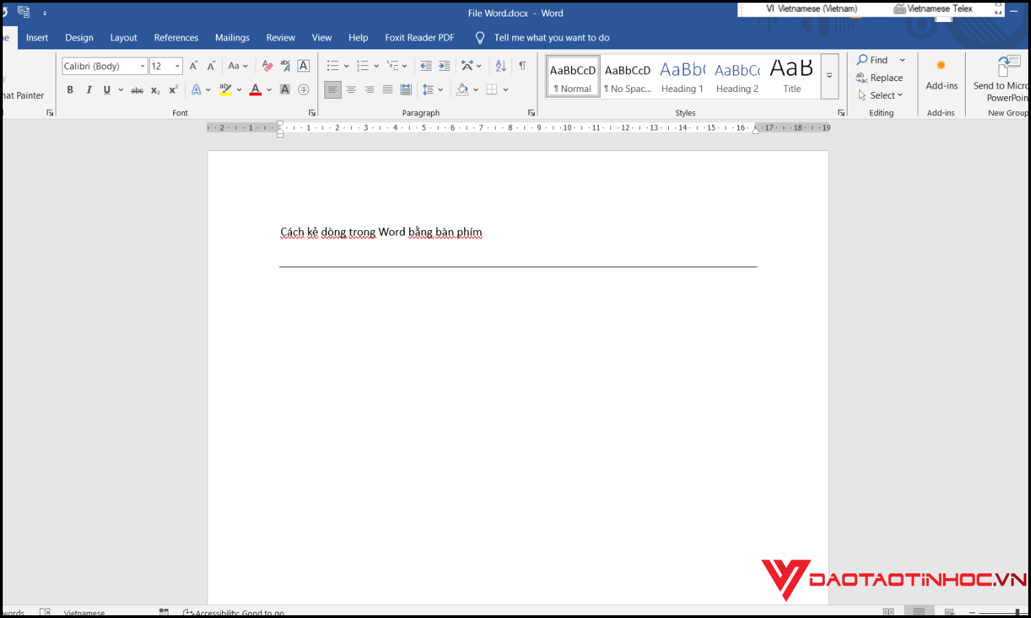 Cách kẻ dòng trong Word bằng bàn phím bước 3