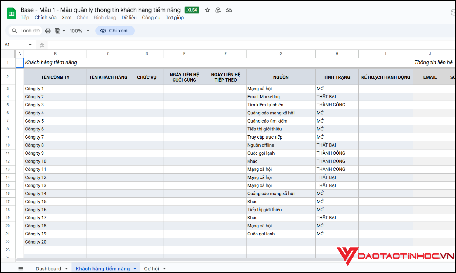 Lợi ích khi dùng mẫu excel quản lý đối tác