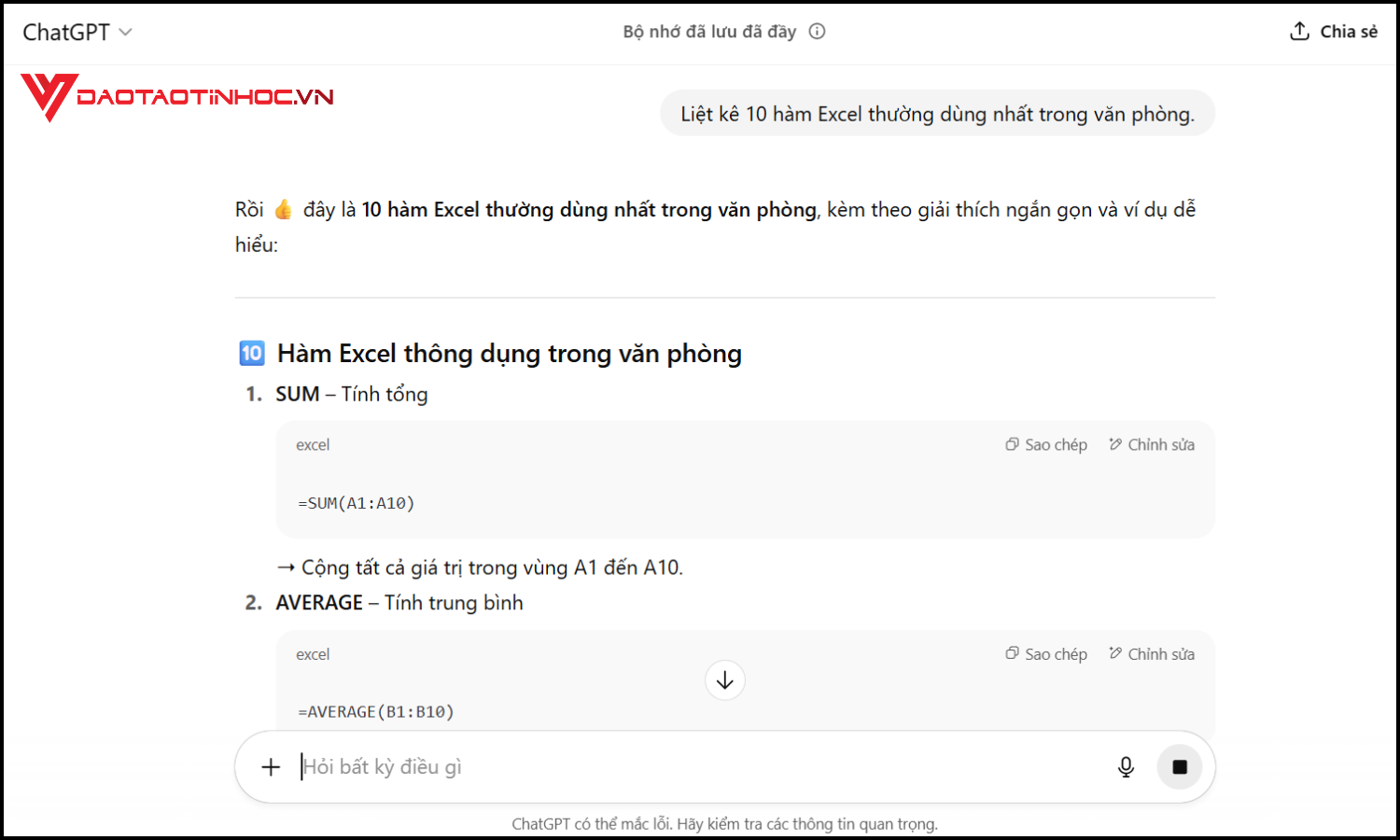 Prompt tạo danh sách hoặc gợi ý (List Prompt)
