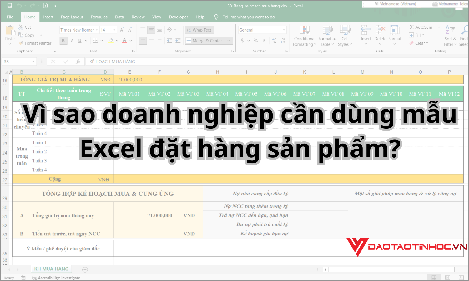 Vì sao doanh nghiệp cần dùng mẫu Excel đặt hàng sản phẩm?