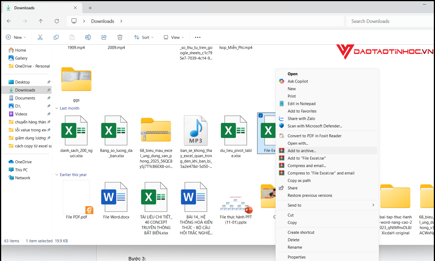 Cách nén file Excel dung lượng cao bước 1