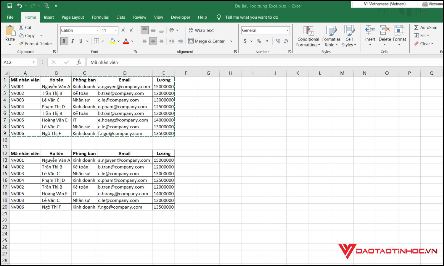 Dùng Paste Special để copy trong Excel giữ nguyên định dạng bước 4