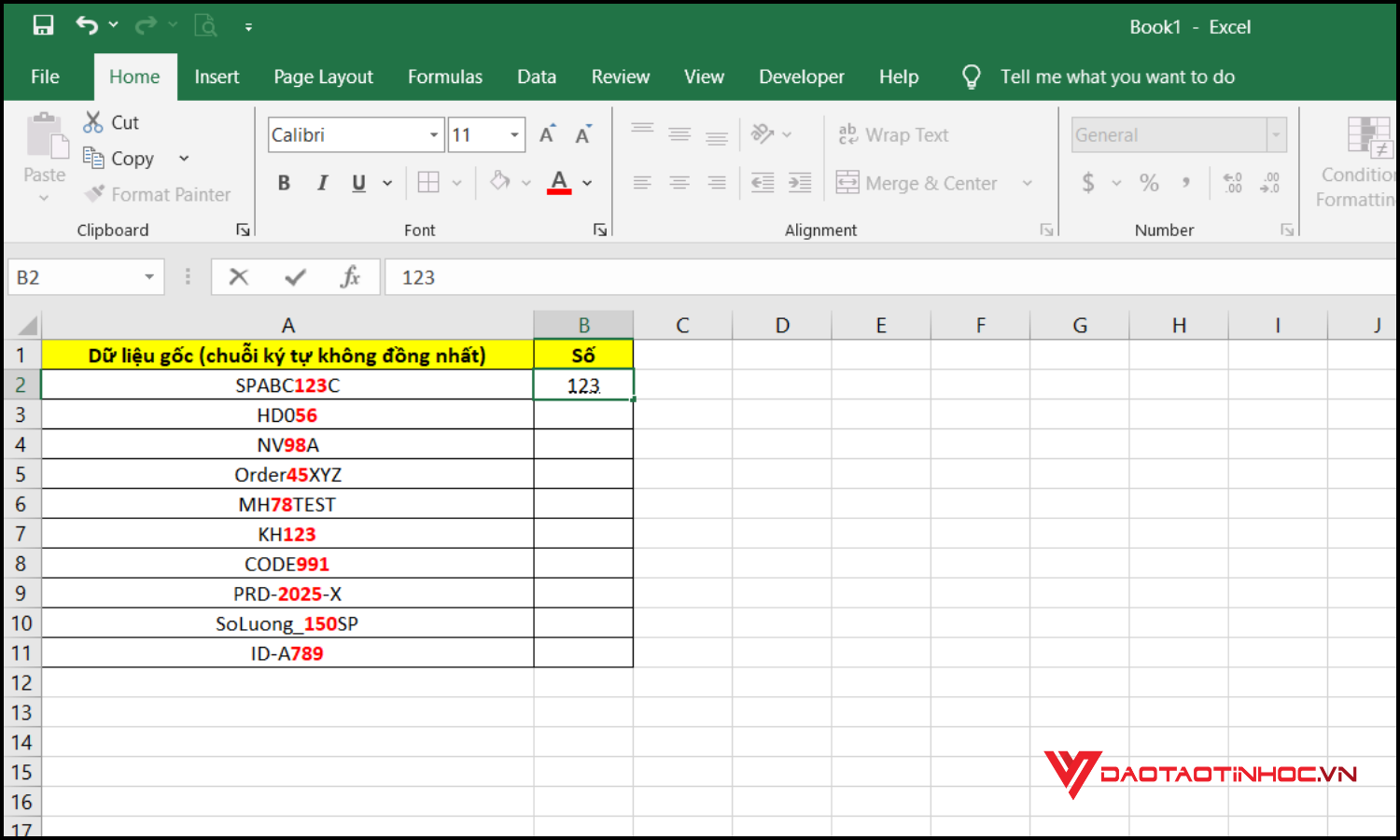 tách số khỏi dãy ký tự không đồng nhất bước 2