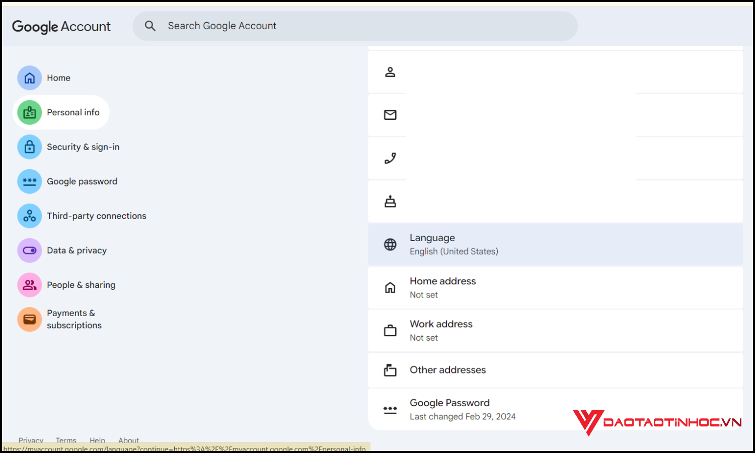 Cách chuyển Google Sheets sang tiếng Việt bước 2