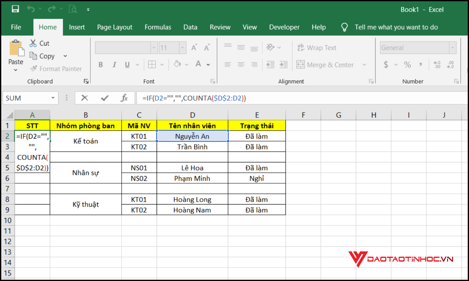 Cách đánh số thứ tự không liên tục trong Excel bước 3