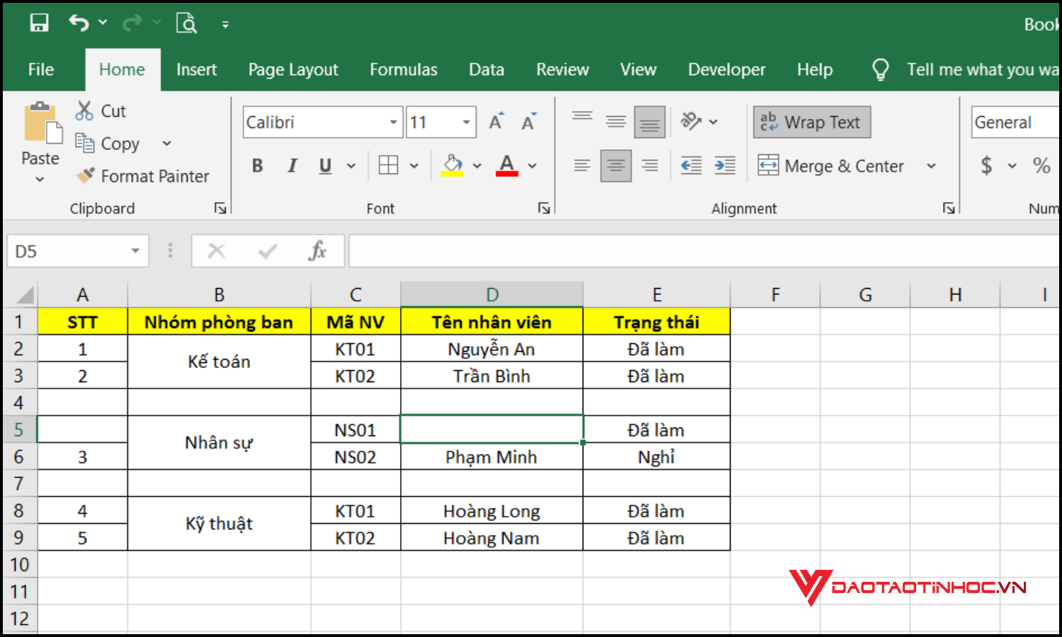 Cách đánh số thứ tự không liên tục trong Excel bước 5