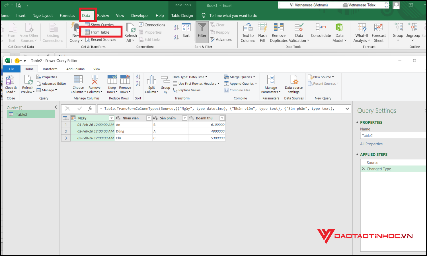 Gộp nhiều sheet thành 1 sheet bằng Query bước 2