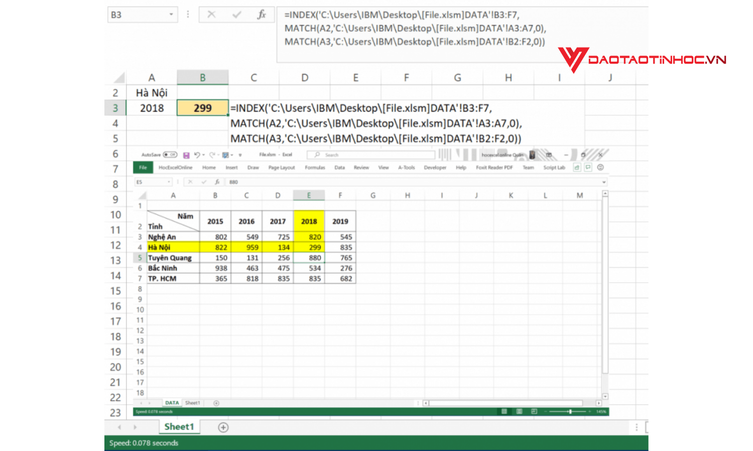 Hàm lấy dữ liệu từ file này sang file khác bước 3