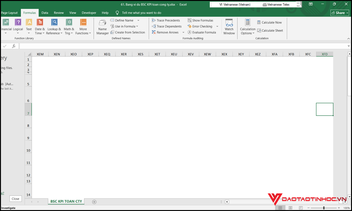 Khắc phục Excel chạy chậm khi nhiều dữ liệu bước 2