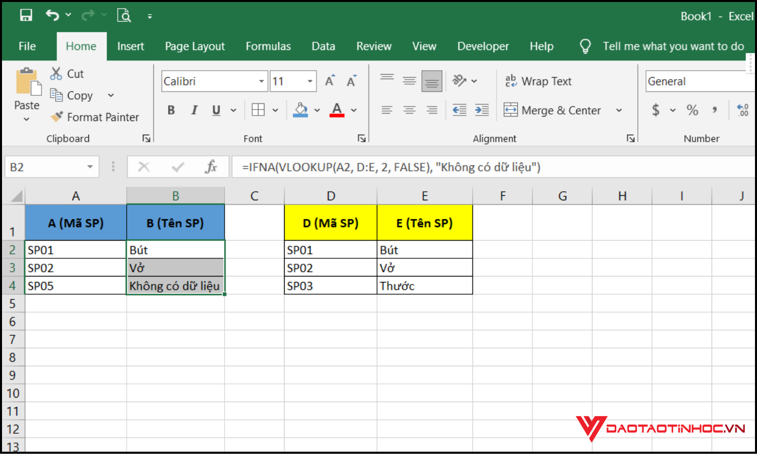 Cách dùng hàm IFNA bước 2