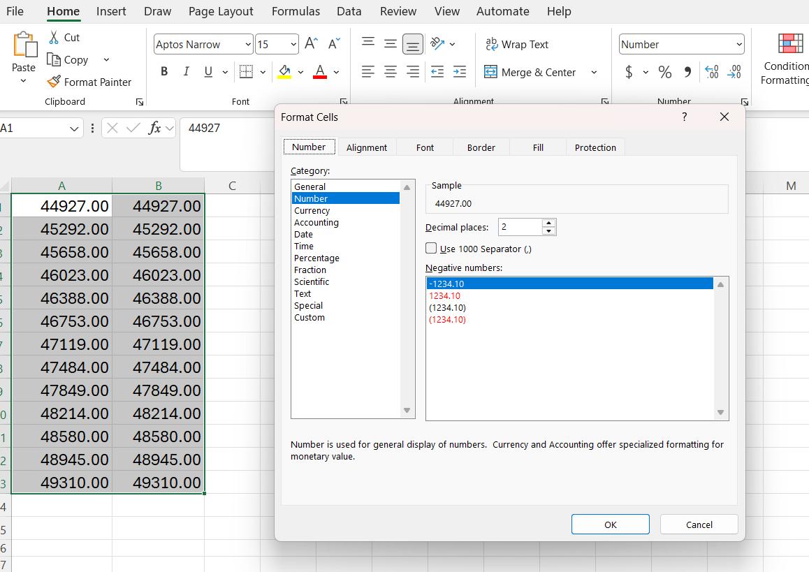 nhấn ctrl + 1 để mở format cell