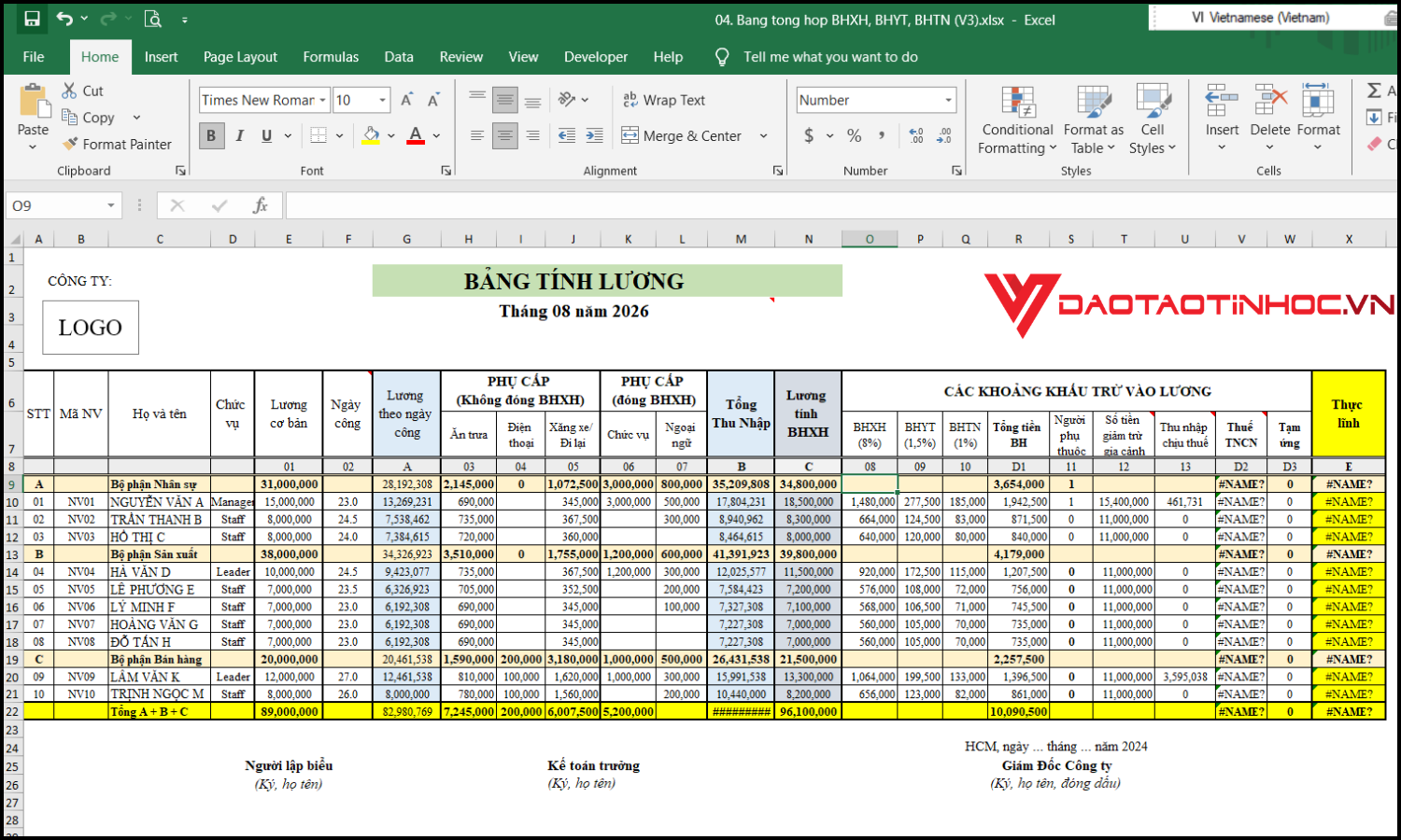 Vì sao doanh nghiệp nên dùng bảng lương Excel tự động?